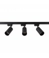 1-Phasen BASIC Schienensystem - 1m, Schwarz, 3-Spot, GU10, ohne Leuchtmittel