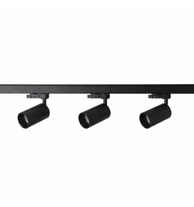 3-Phasen BASIC Schienensystem - 1m, Schwarz, 3-Spot, GU10, ohne Leuchtmittel