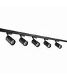 3-Phasen BASIC Schienensystem - 2m, Schwarz, 5-Spot, GU10, ohne Leuchtmittel