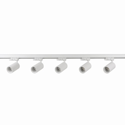 3-Phasen BASIC Schienensystem - 2m, Weiß, 5-Spot, GU10, ohne Leuchtmittel