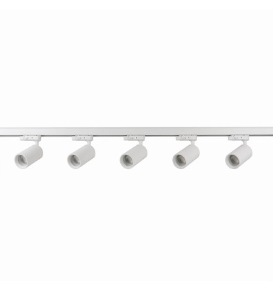 3-Phasen BASIC Schienensystem - 2m, Weiß, 5-Spot, GU10, ohne Leuchtmittel