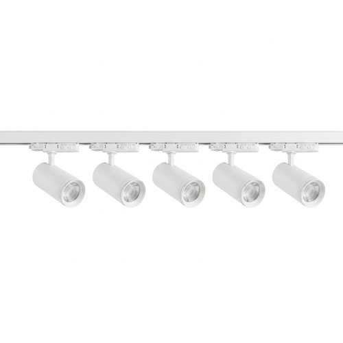 3-Phasen ZoomCCT Schienensystem - 2m, Weiß, 5 Spots, inkl. Leuchtmittel