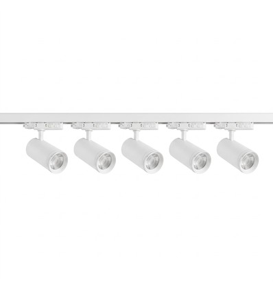 3-Phasen ZoomCCT Schienensystem - 2m, Weiß, 5 Spots, inkl. Leuchtmittel
