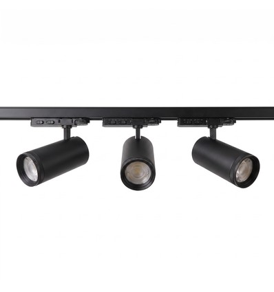 3-Phasen ZoomCCT Schienensystem - 1m, Schwarz, 3 Spots, inkl. Leuchtmittel