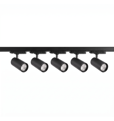 3-Phasen ZoomCCT Schienensystem - 2m, Schwarz, 5 Spots, inkl. Leuchtmittel