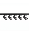 3-Phasen ZoomCCT Schienensystem - 2m, Schwarz, 5 Spots, inkl. Leuchtmittel