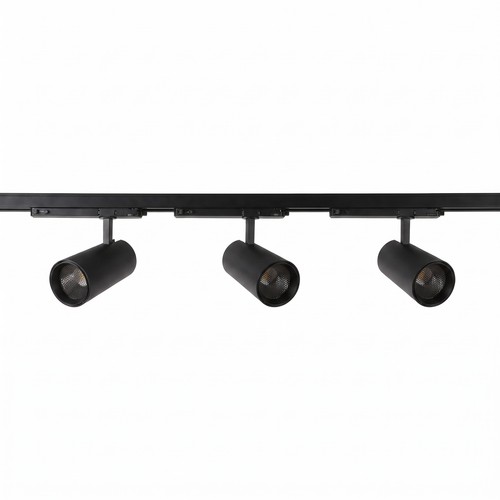 3-Phasen ProCCT Schienensystem - 1m, Schwarz, 3 Spots, inkl. Leuchtmittel
