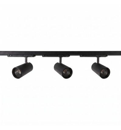 3-Phasen ProCCT Schienensystem - 1m, Schwarz, 3 Spots, inkl. Leuchtmittel