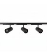 3-Phasen ProCCT Schienensystem - 1m, Schwarz, 3 Spots, inkl. Leuchtmittel