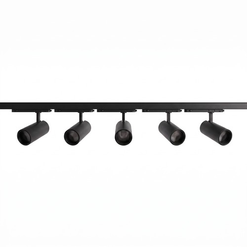 3-Phasen ProCCT Schienensystem - 2m, Schwarz, 5 Spots, inkl. Leuchtmittel