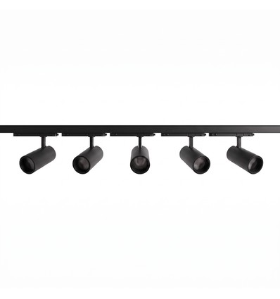 3-Phasen ProCCT Schienensystem - 2m, Schwarz, 5 Spots, inkl. Leuchtmittel