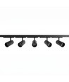 3-Phasen ProCCT Schienensystem - 2m, Schwarz, 5 Spots, inkl. Leuchtmittel