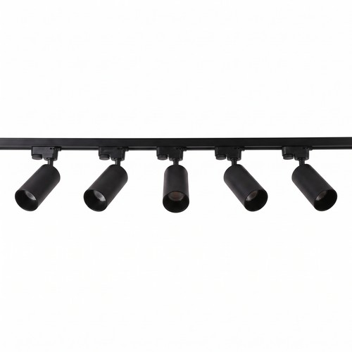 1-Phasen BASIC Schienensystem - 2m, Schwarz, 5-Spot, GU10, ohne Leuchtmittel