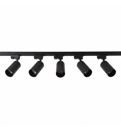 1-Phasen BASIC Schienensystem - 2m, Schwarz, 5-Spot, GU10, ohne Leuchtmittel