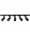 1-Phasen BASIC Schienensystem - 2m, Schwarz, 5-Spot, GU10, ohne Leuchtmittel