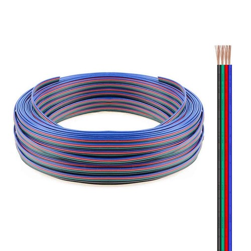 12-24V RGB Kabel für LED-Strips - 4-adrig, 100 Meter Rolle