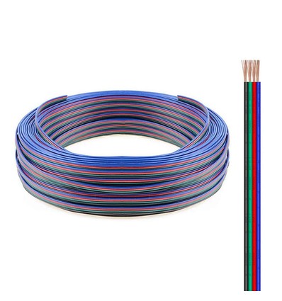 12-24V RGB Kabel für LED-Strips - 4-adrig, 100 Meter Rolle