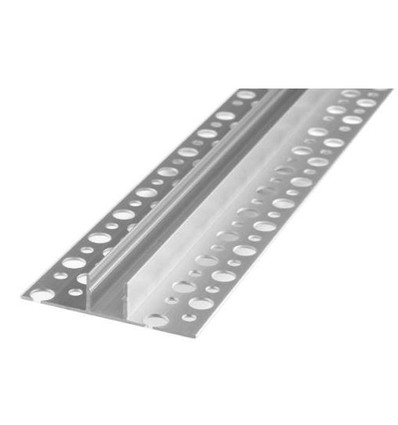 Aluprofil 13x13 für Fliesen - 2 Meter, Aluminium, inkl. milchweißem Abdeckung