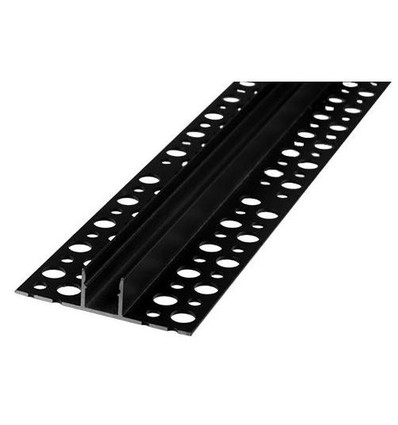 Aluprofil 13x13 für Fliesen - 2 Meter, schwarz, inkl. schwarzer Abdeckung