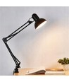 Klassische schwarze Architektenlampe - Inkl. Fuß und Tischklemme, E27 Fassung, ohne Leuchtmittel