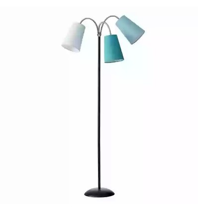 E14 Salsa Stehlampe von Nielsen Light in Schwarz, Aqua und Hellblau