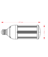 E27/E40 50W VEGA50 LED-Lampe - Milchglas, warmweiß