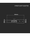 V-Tac verstellbare Halterung für Straßenlampen - Ø62mm / Ø60mm