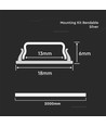 VT-8138 flexibles Aluminiumprofil - 2 Meter, inkl. milchweißem Abdeckung und Endkappen
