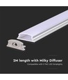 VT-8138 flexibles Aluminiumprofil - 2 Meter, inkl. milchweißem Abdeckung und Endkappen