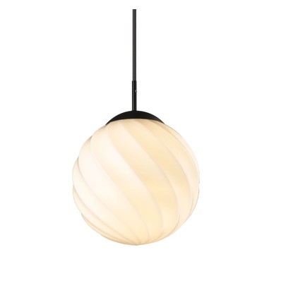 Halo Design - Twist Pendelleuchte Ø25cm E27 Kugel Opal - Schwarz