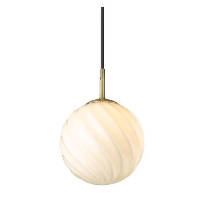 Halo Design - Twist Pendelleuchte, Kugel Ø15 Opal / Messing