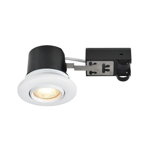 Nordlux Einbaustrahler Umberto - GU10, matt weiß, IP44, für Isolierung zugelassen