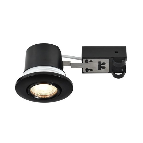 Nordlux GU10 Einbaustrahler Umberto - Schwarz, IP44, für Einbau in Dämmstoffe zugelassen