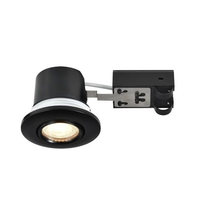 Nordlux GU10 Einbaustrahler Umberto - Schwarz, IP44, für Einbau in Dämmstoffe zugelassen