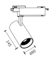 28W 1-Phasen RA90 Schienenstrahler - 175 lm/W, Weiß, 1F3W