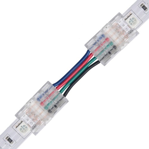 Schlanker Verbinder mit Kabel für LED-Streifen - 10mm, RGB, IP20, 5V-24V