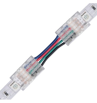 Schlanker Verbinder mit Kabel für LED-Streifen - 10mm, RGB, IP20, 5V-24V