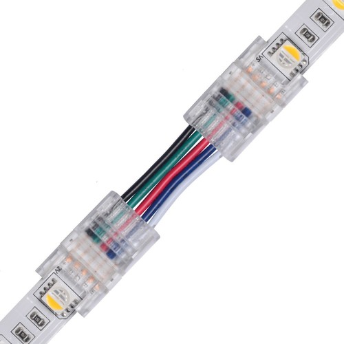 Schlanker Verbinder mit Kabel für LED-Streifen - 10mm, RGBW, IP20, 5V-24V