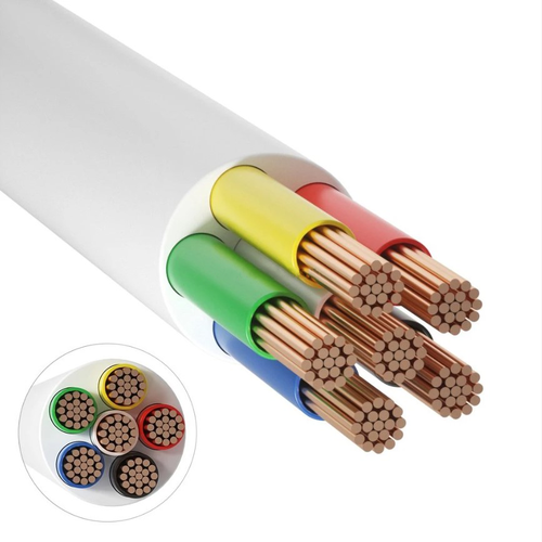 12-24V RGB+CCT Kabel, weiß rund - 6 x 0,5 mm², Meterware, mind. 5 Meter