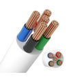 12-24V RGB+W Kabel, weiß rund - 5 x 0,5 mm², Meterware, mind. 5 Meter