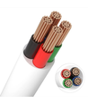 12-24V RGB-Kabel, weiß rund - 4 x 0,5 mm², Meterware, mind. 5 Meter