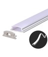 VT-8138 flexibles Aluminiumprofil - 2 Meter, inkl. milchweißem Abdeckung und Endkappen