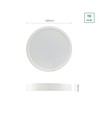 24W LED Deckenleuchte - Ø29cm, Höhe: 3,8cm, weißer Rand