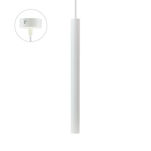 Chloe Slim GU11 - Sockel 250V IP20 40x500+1m Kabel, Weiß, Einstellbarer Abstrahlwinkel, Ohne Leuchtmittel