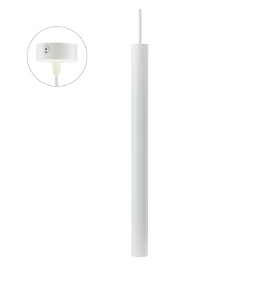 Chloe Slim GU11 - Sockel 250V IP20 40x500+1m Kabel, Weiß, Einstellbarer Abstrahlwinkel, Ohne Leuchtmittel