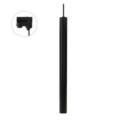 3-Phasen GU11/MR11 CHLOE SLIM Pendelleuchte - Ohne Leuchtmittel, 250V, IP20, 40x50cm+1m Seil, Schwarz