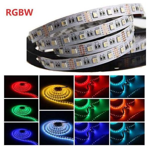 RGB+WW Set: 5m LED-Streifen, 60 LEDs, 10,8W, Controller und Transformator