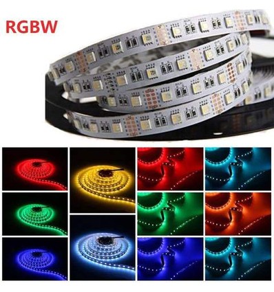 RGB+WW Set: 5m LED-Streifen, 60 LEDs, 10,8W, Controller und Transformator