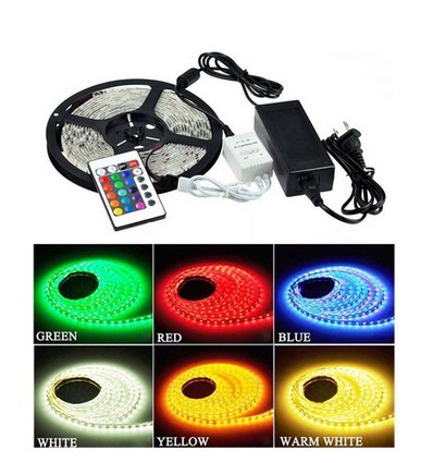 RGB Set: 15m LED-Streifen 60 LEDs, 10W, Controller und Transformator - 24V