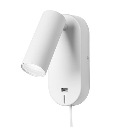 EGO LED Wandleuchte mit USB und Touch-Dimmer, 4,5W, Nielsen Light - weiß